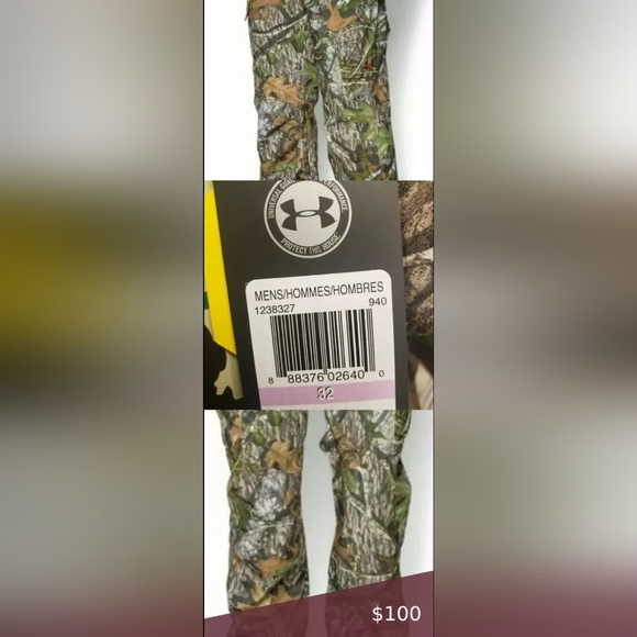 SOLD: Under Armour UA Hunting Mossy Oak Camo Cargo Ripstop Field Pants  SZ 32/32 - Picture 12 of 12